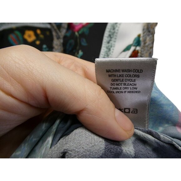 John Mark Shirt‎ Size XS Art To Wear Mixed Media Velvet Embroidered Floral Boho - Picture 13 of 16